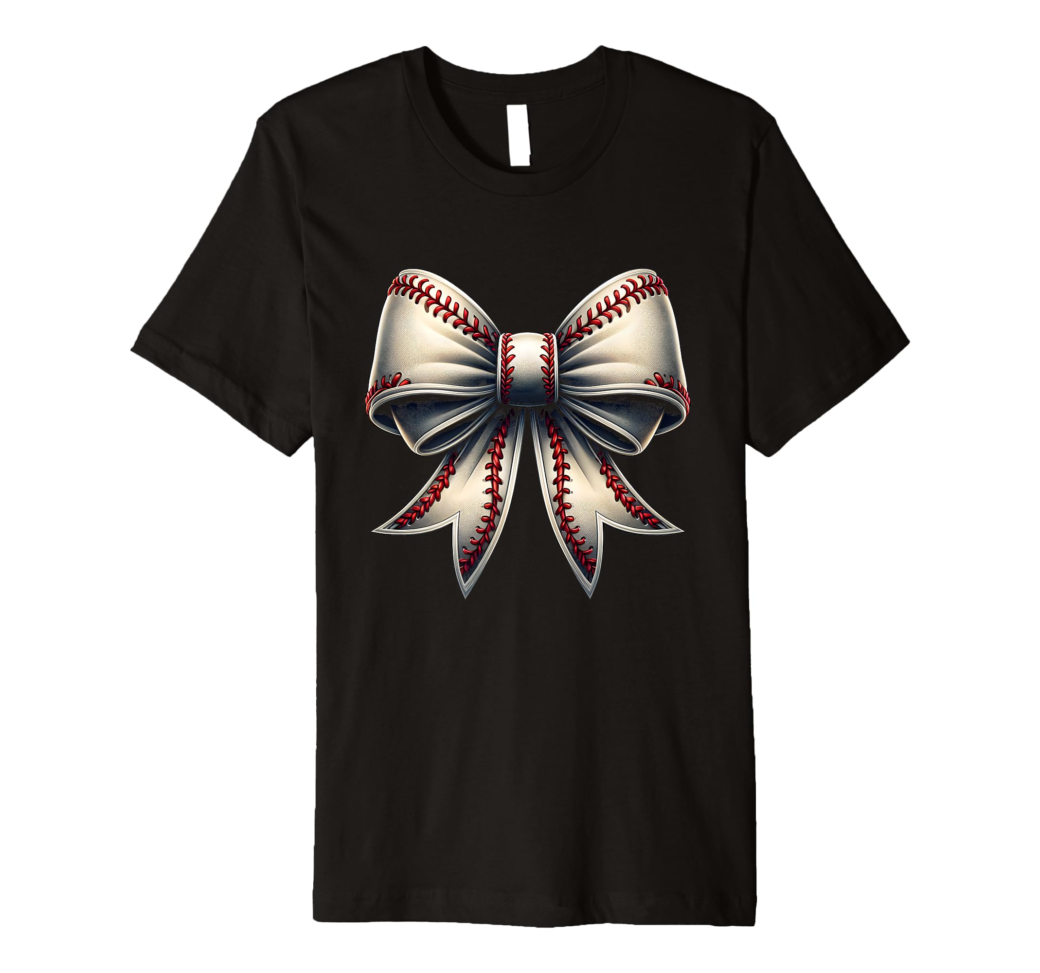 Baseball Bow Baseball Mom Mothers T-Shirt - Fun Novelty Design for Adults - T-Shirt, Sweatshirt, Hoodie