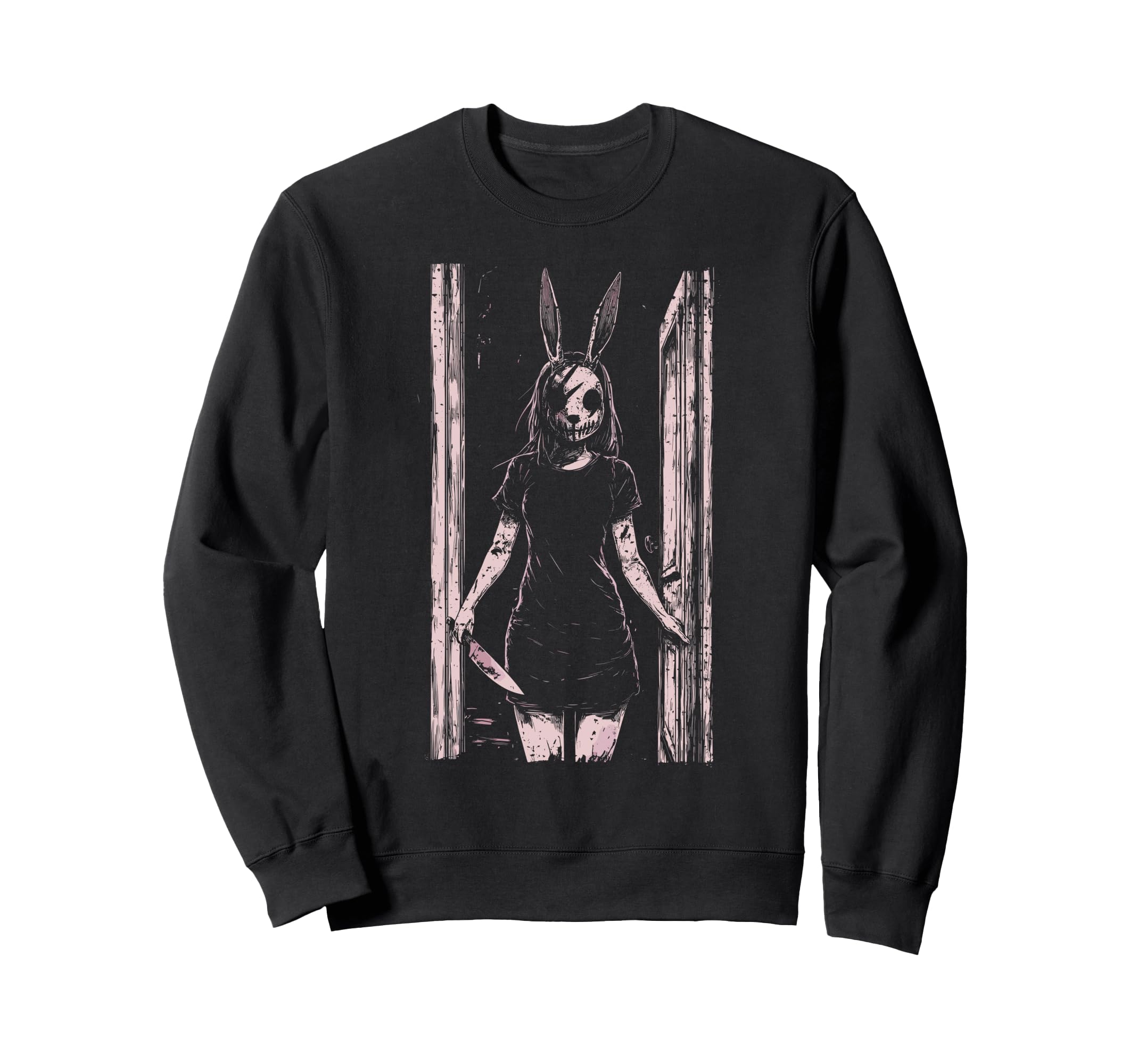 Anime Horror Bunny Aesthetic Soft Sweatshirt - Minimalist Print Unisex - T-Shirt, Sweatshirt, Hoodie