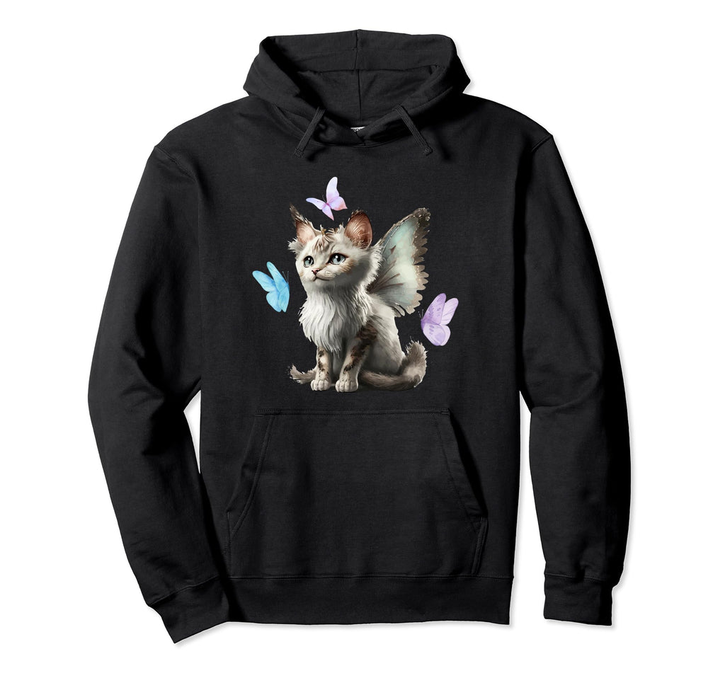 Y2K Aesthetic Cat Butterfly Fairy Hoodie - Aesthetic Graphic Men Women - T-Shirt, Sweatshirt, Hoodie