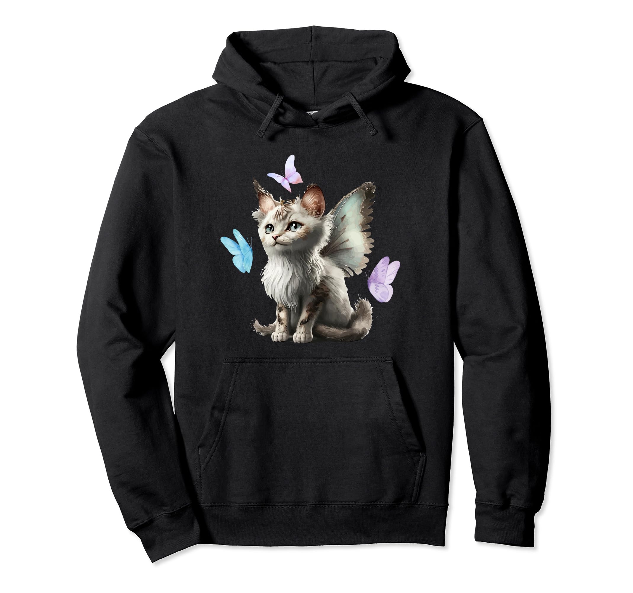 Y2K Aesthetic Cat Butterfly Fairy Hoodie - Aesthetic Graphic Men Women - T-Shirt, Sweatshirt, Hoodie