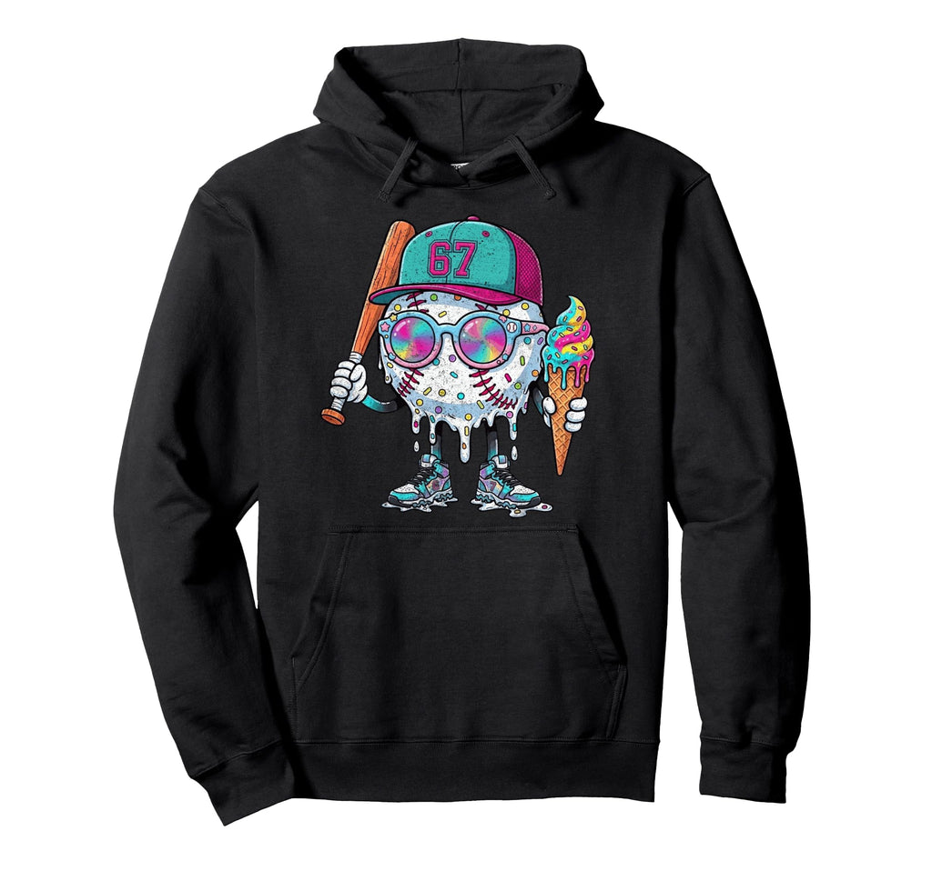 Baseball Drip Ice Cream 67 Gifts T-Shirt - Aesthetic Graphic Men Women - T-Shirt, Sweatshirt, Hoodie