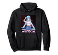 Anime Anti Social Japanese Aesthetic Hoodie - Minimalist Print Unisex - T-Shirt, Sweatshirt, Hoodie