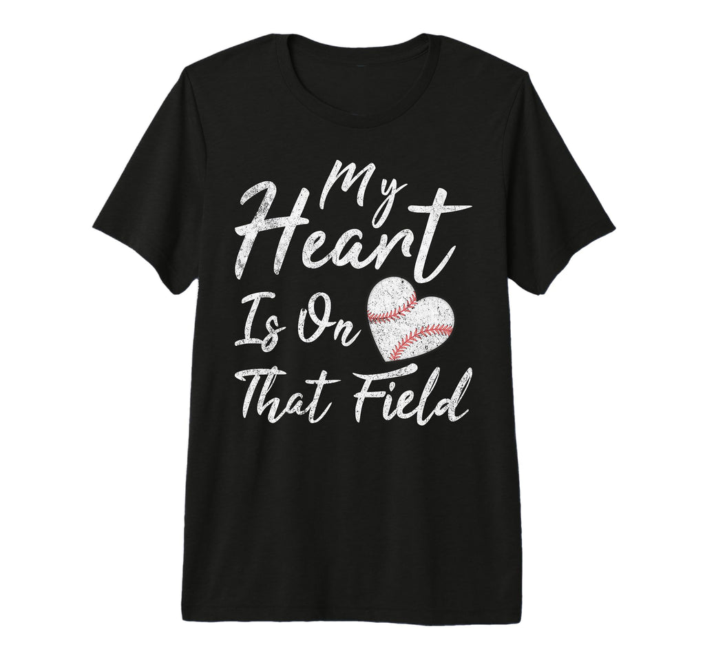 My Heart Is That Field Baseball Mom Mama T-Shirt - Minimalist Print Unisex - T-Shirt, Sweatshirt, Hoodie
