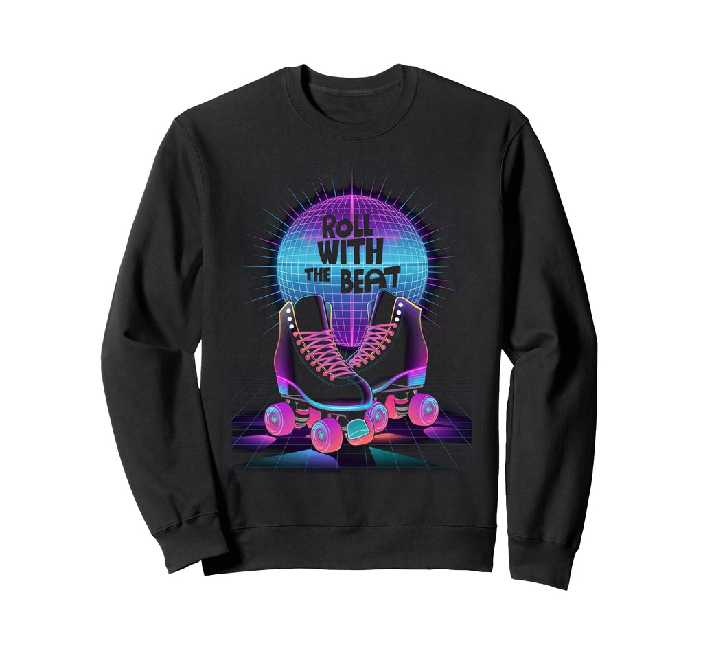 Rollerskates Roll Beat Funny 70S 80S Sweatshirt - Minimalist Print Unisex - T-Shirt, Sweatshirt, Hoodie