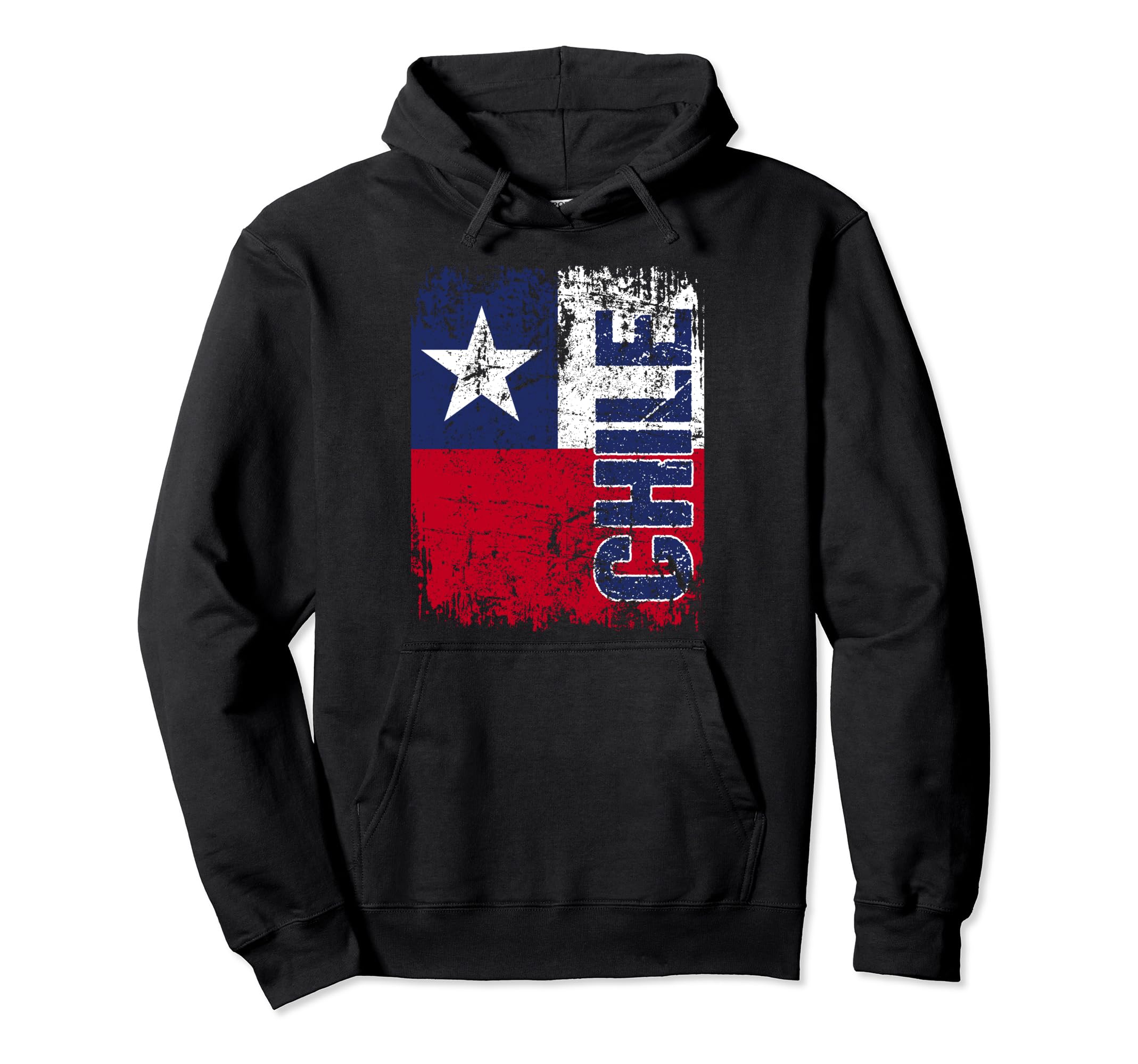 Chile Flag Distressed Chile Hoodie - Aesthetic Graphic for Adults - T-Shirt, Sweatshirt, Hoodie