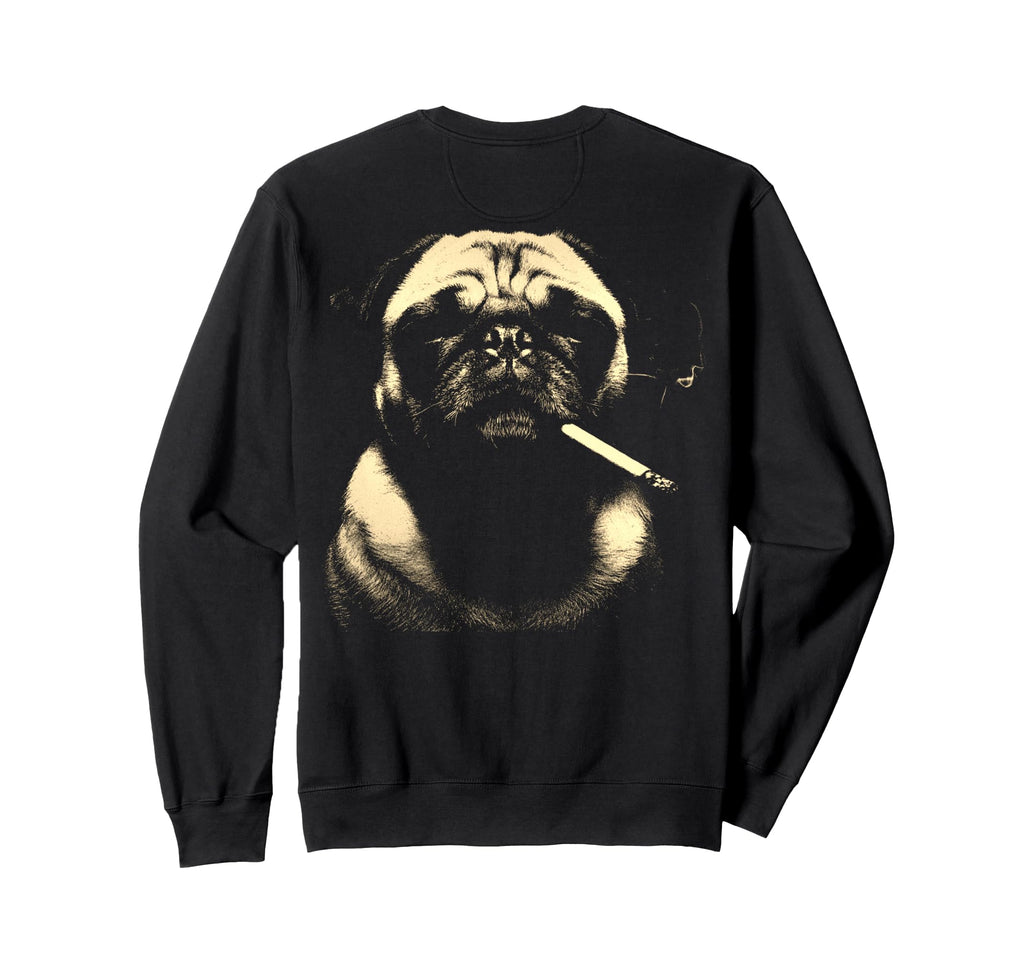 Pug Smoking Cigarette Grunge Meme 90S Sweatshirt - Novelty Apparel Unisex - T-Shirt, Sweatshirt, Hoodie