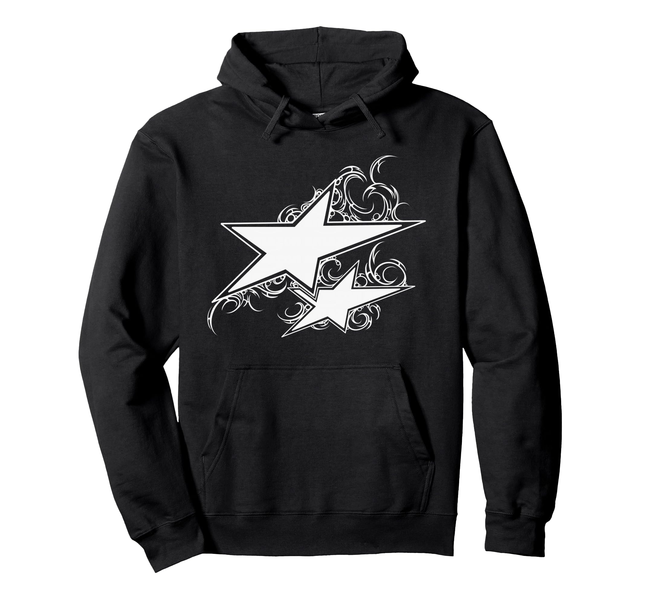 Y2K 90S Tattoo Styl Double Star Hoodie - Graphic Print for Adults - T-Shirt, Sweatshirt, Hoodie
