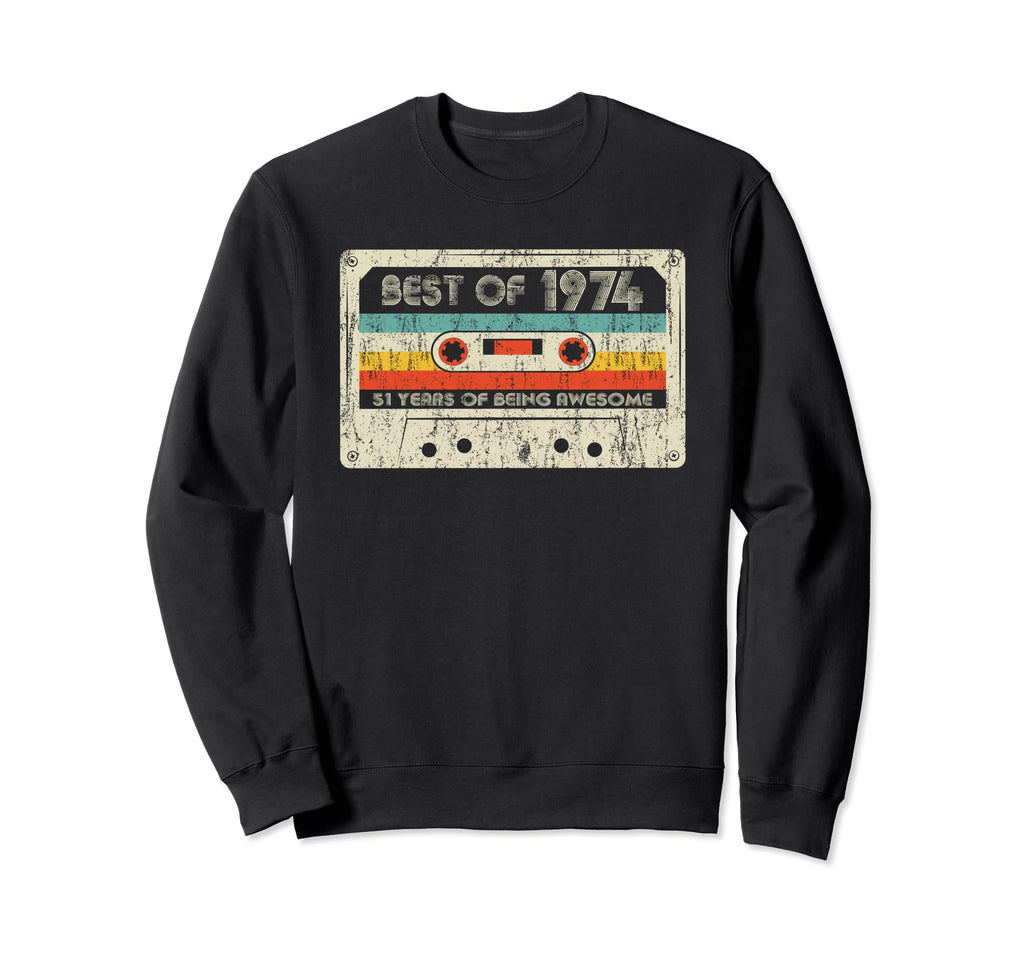 Best 1974 1974 Birthday Cassette Tape Sweatshirt - Streetwear Style Unisex - T-Shirt, Sweatshirt, Hoodie