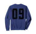 Number 09 Distressed Grunge Back Sweatshirt - Fun Novelty Design Unisex - T-Shirt, Sweatshirt, Hoodie