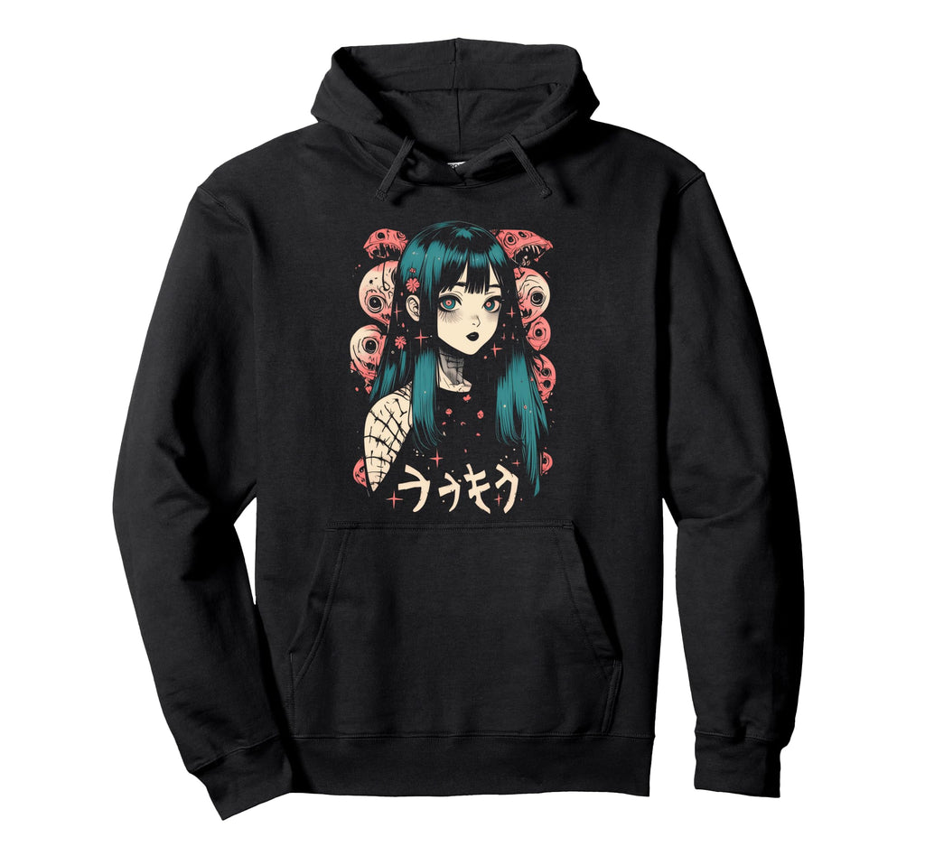 Goth Grunge Demon Anime Waifu Horror Hoodie - Streetwear Style for Adults - T-Shirt, Sweatshirt, Hoodie