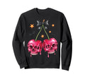 Halloween Skull Cherries Dark Coquette Sweatshirt - Unique Graphic Unisex - T-Shirt, Sweatshirt, Hoodie