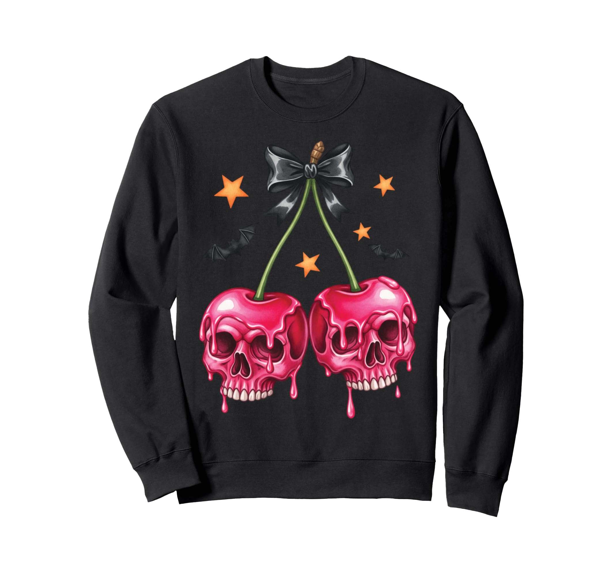 Halloween Skull Cherries Dark Coquette Sweatshirt - Unique Graphic Unisex - T-Shirt, Sweatshirt, Hoodie