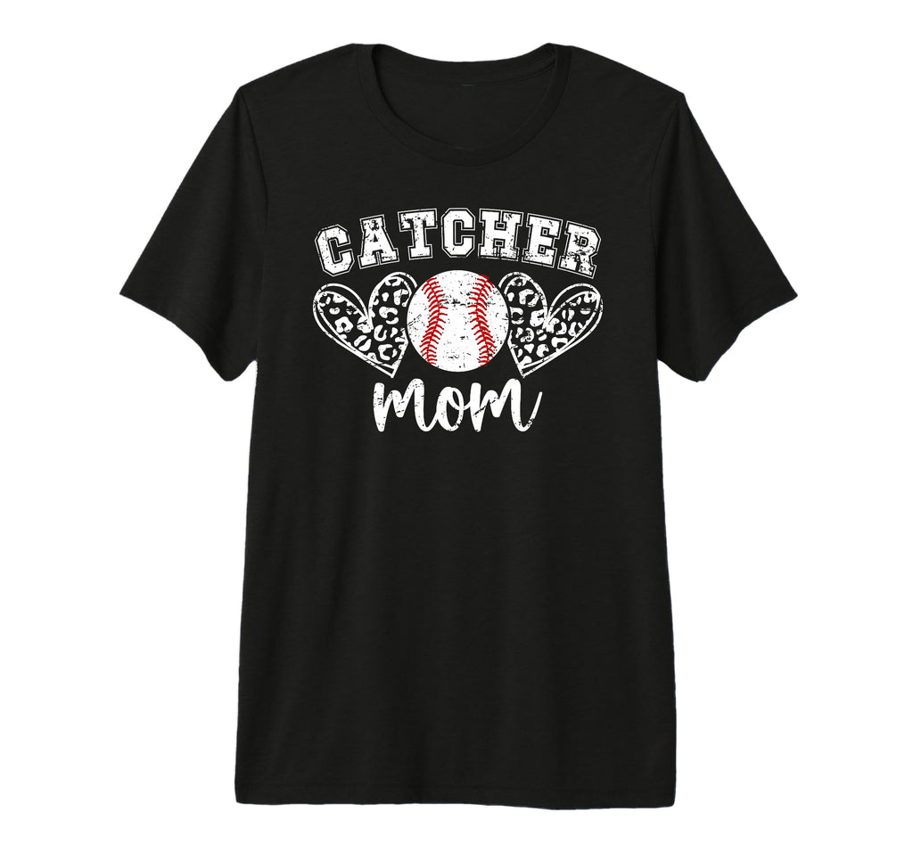 Baseball Catcher Mom Hearts Mom Baseball T-Shirt - Trendy Graphic Unisex - T-Shirt, Sweatshirt, Hoodie
