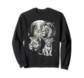 Lion 90S Aesthetic Y2K Lion Sweatshirt - Minimalist Print Men Women - T-Shirt, Sweatshirt, Hoodie