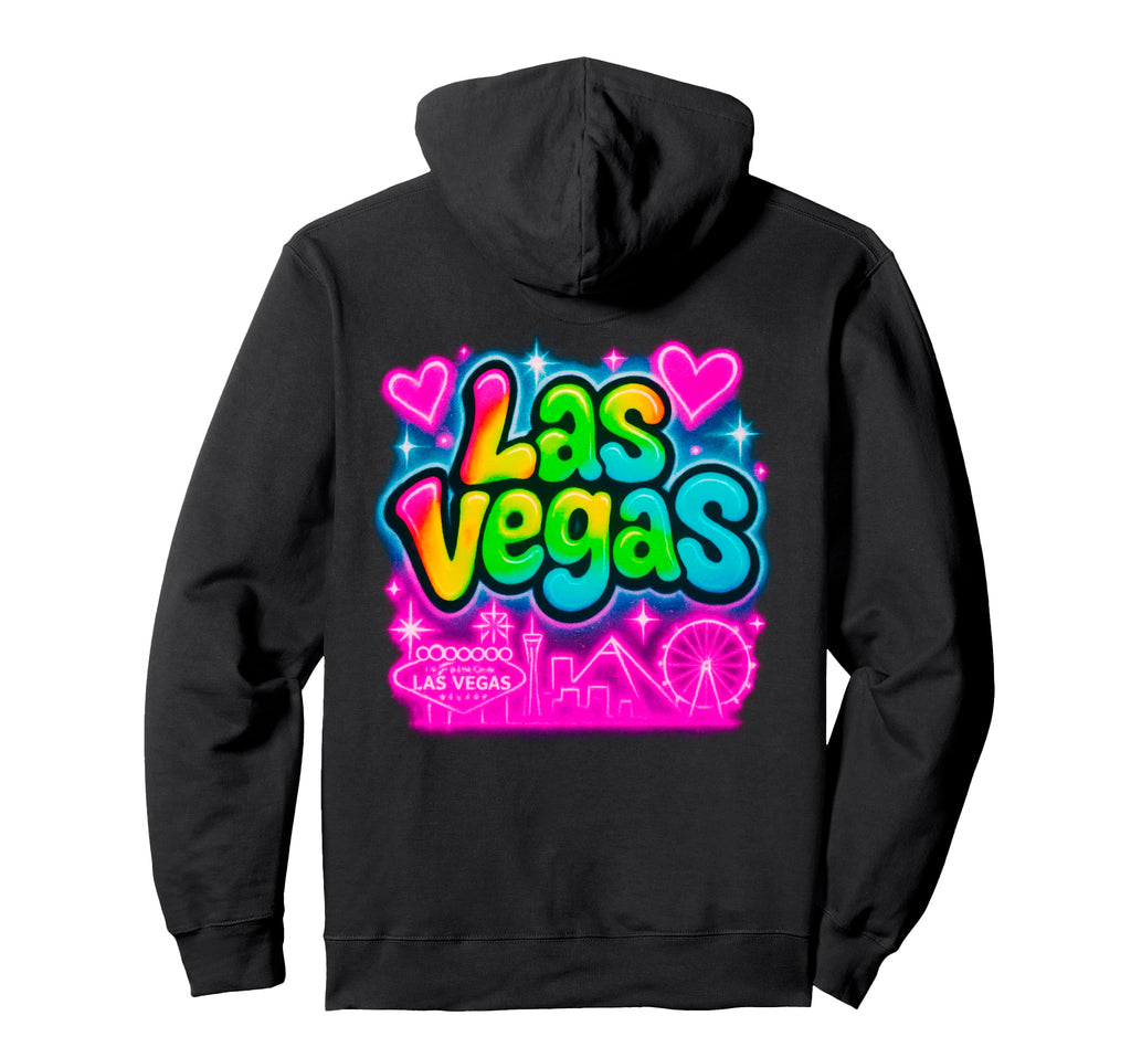 Las Vegas Vibrant Skyline Rainbow City Hoodie - Novelty Apparel for Adults - T-Shirt, Sweatshirt, Hoodie
