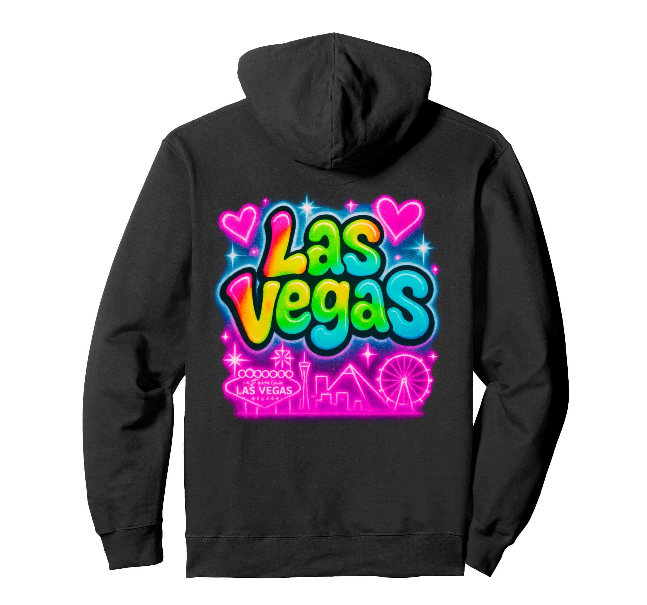 Las Vegas Vibrant Skyline Rainbow City Hoodie - Novelty Apparel for Adults - T-Shirt, Sweatshirt, Hoodie