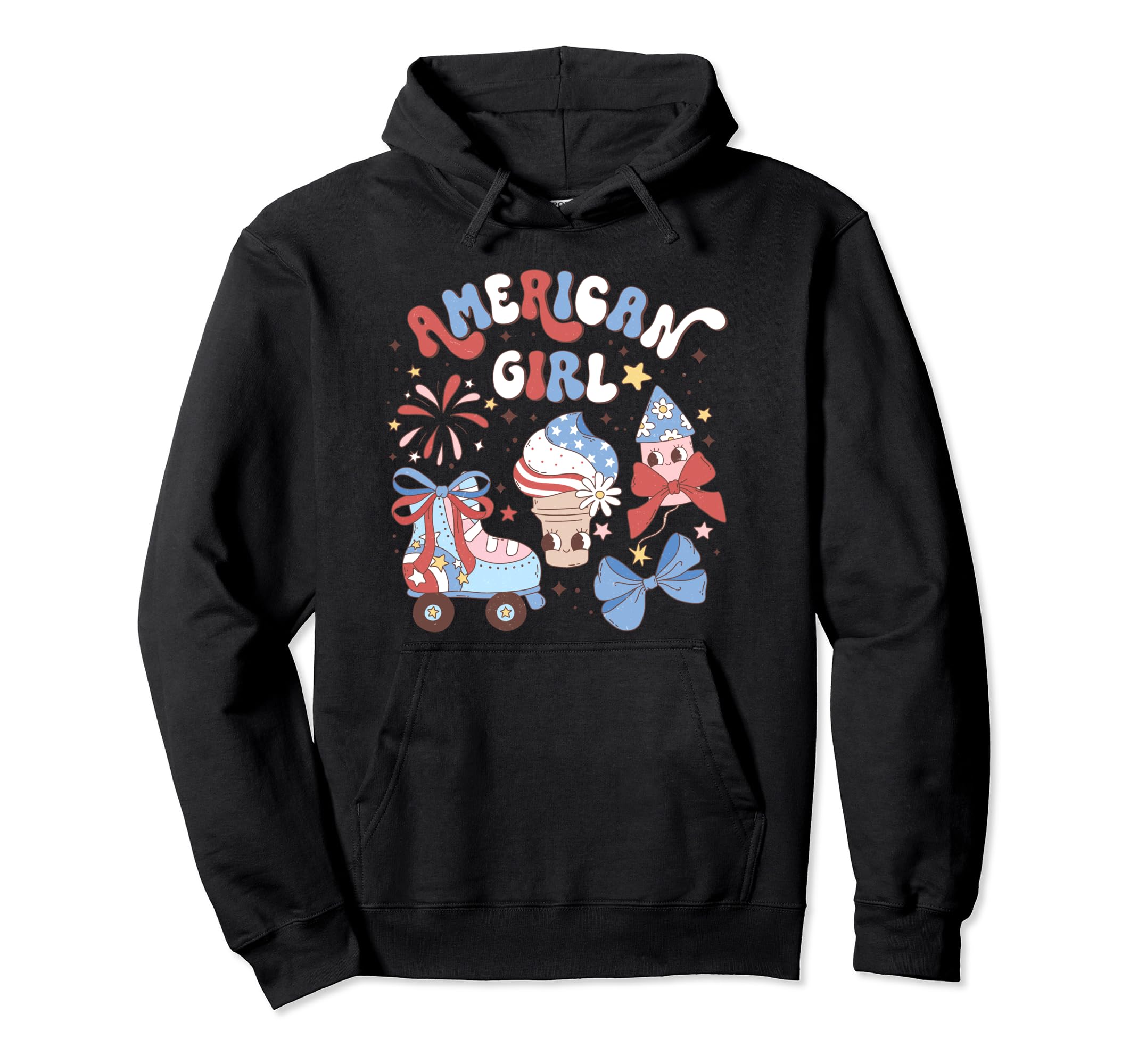 July 4Th Ice Cream Roller Skate Hoodie - Fun Novelty Design Unisex - T-Shirt, Sweatshirt, Hoodie