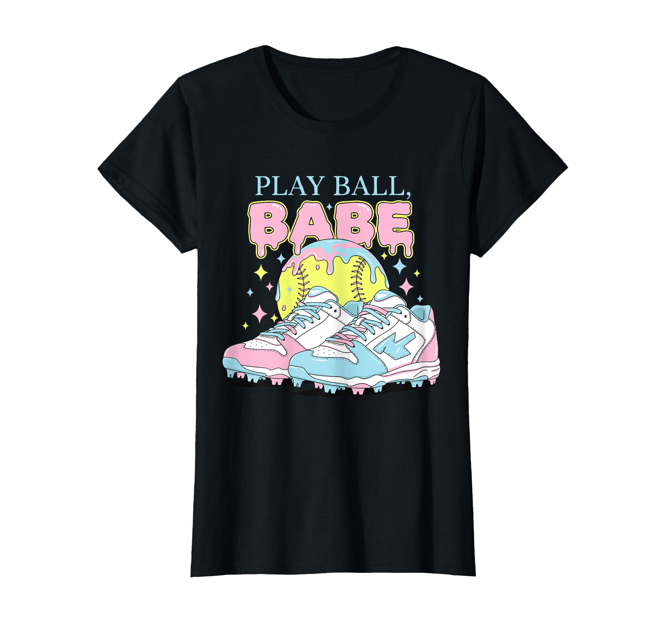 Womens Play Ball Babe Softball T-Shirt - Aesthetic Graphic for Adults - T-Shirt, Sweatshirt, Hoodie