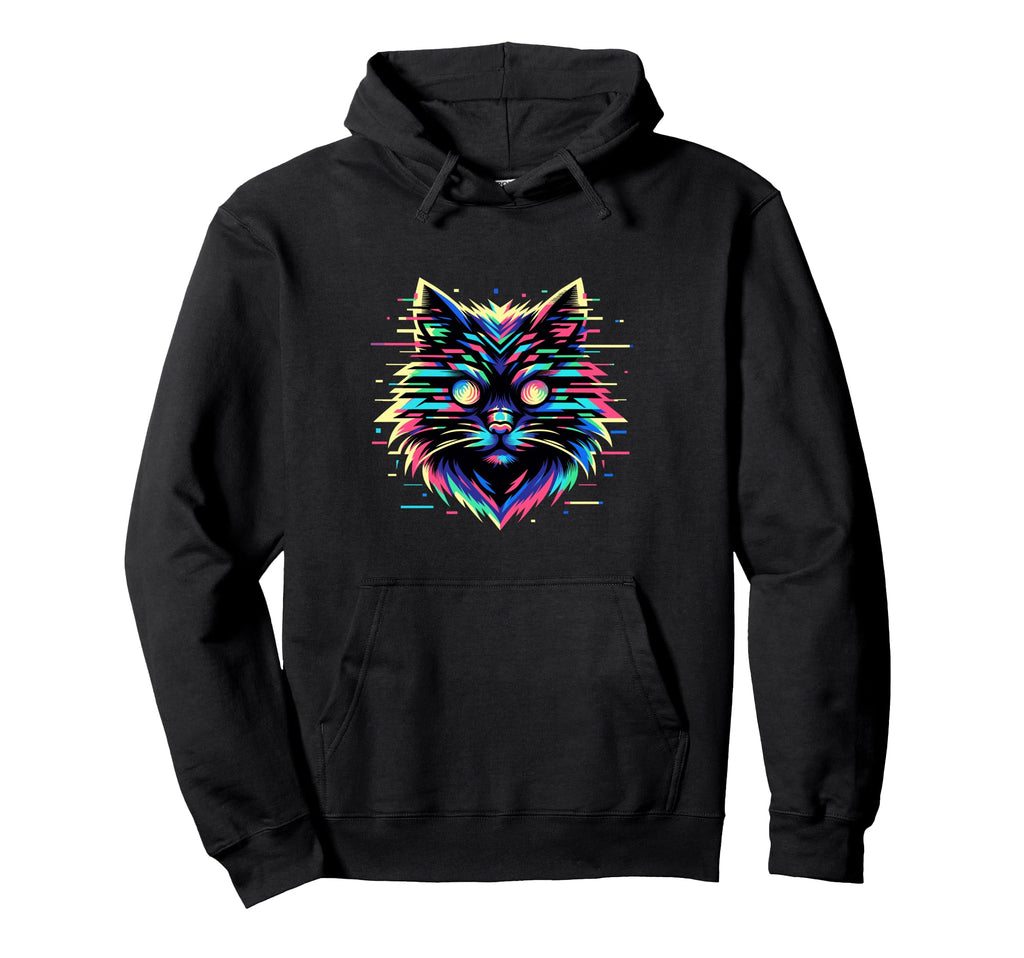 Psychedelic Cat Lover Weirdcore Hoodie - Aesthetic Graphic Unisex - T-Shirt, Sweatshirt, Hoodie