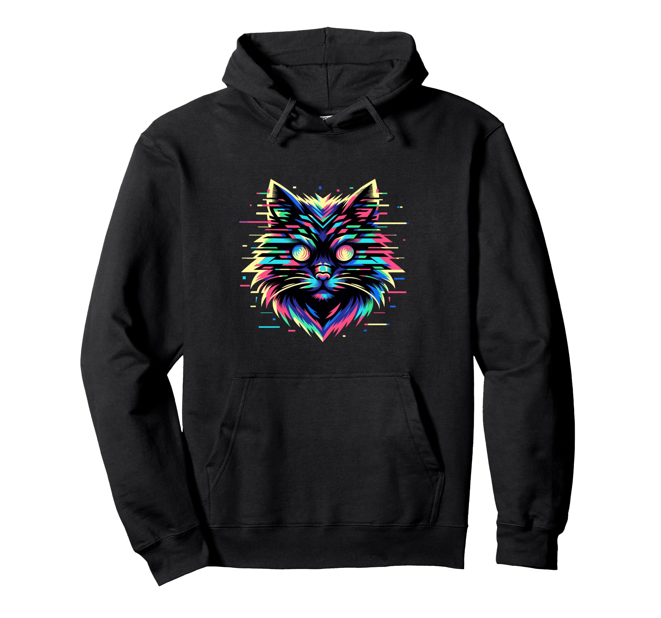 Psychedelic Cat Lover Weirdcore Hoodie - Aesthetic Graphic Unisex - T-Shirt, Sweatshirt, Hoodie