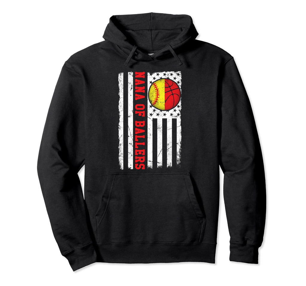 Nana Ballers Baseball Basketball Family Hoodie - Novelty Apparel Unisex - T-Shirt, Sweatshirt, Hoodie