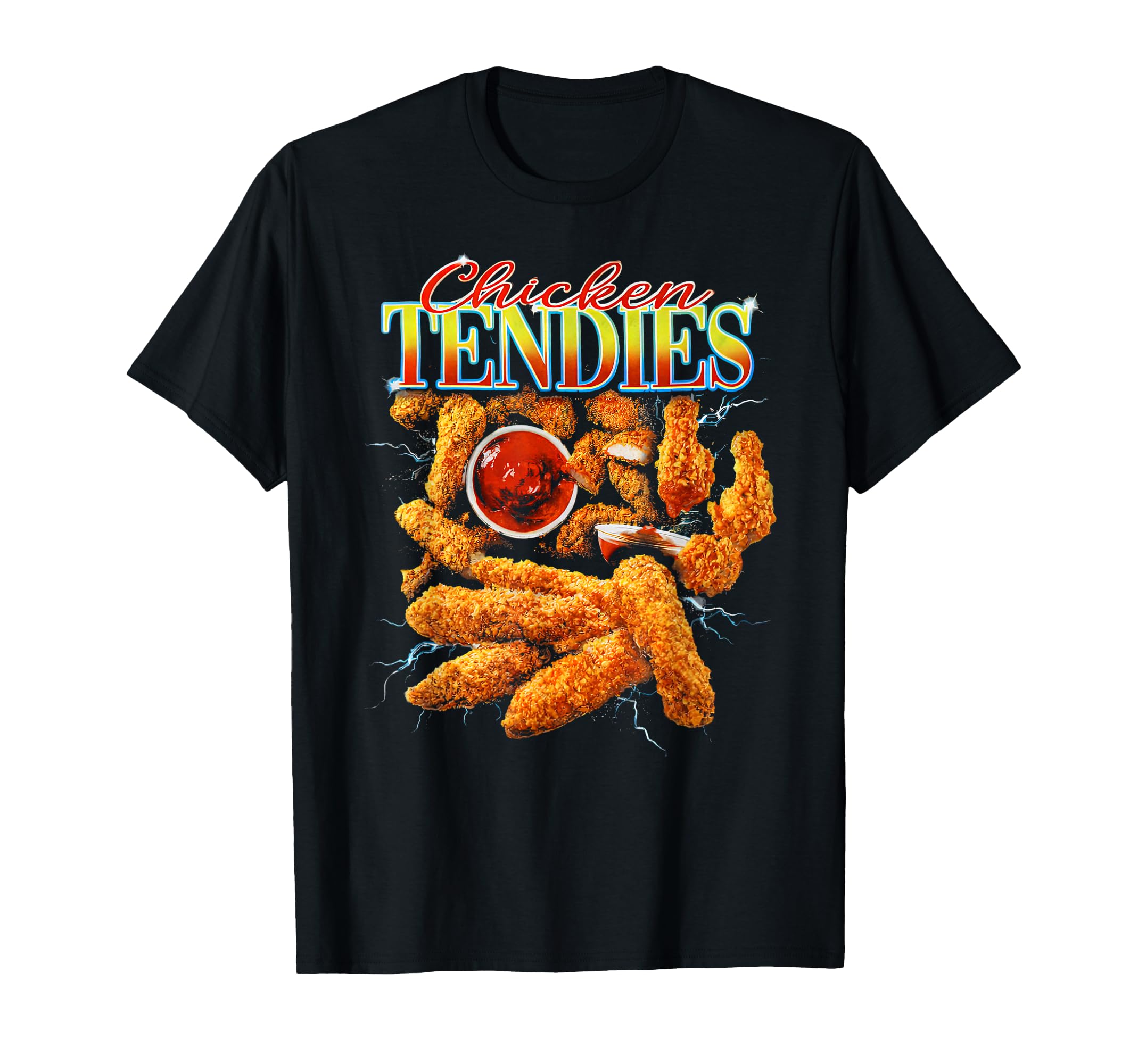 Chicken Tendies Bootleg Rap 90S Junk T-Shirt - Fun Novelty Design Unisex - T-Shirt, Sweatshirt, Hoodie