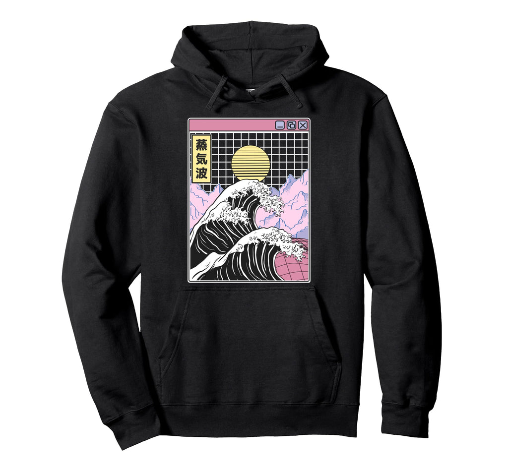 Great Wave Off Kanagawa Grid Kawaii Hoodie - Streetwear Style Men Women - T-Shirt, Sweatshirt, Hoodie
