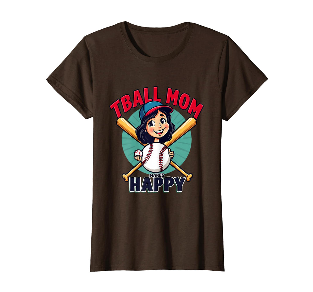 Tball Mom Makes Happy Baseball Parent T-Shirt - Graphic Print for Adults - T-Shirt, Sweatshirt, Hoodie