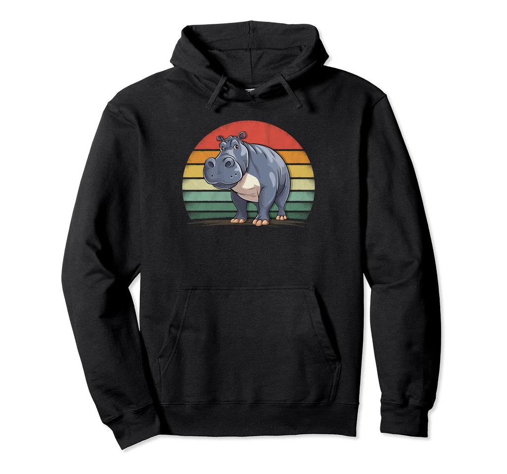 Hippo Lover Distressed Hippopotamus Hoodie - Novelty Apparel for Adults - T-Shirt, Sweatshirt, Hoodie