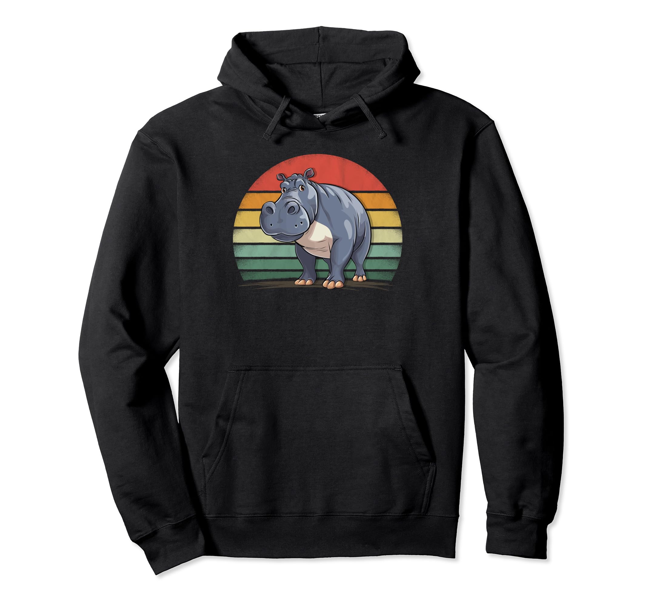 Hippo Lover Distressed Hippopotamus Hoodie - Novelty Apparel for Adults - T-Shirt, Sweatshirt, Hoodie