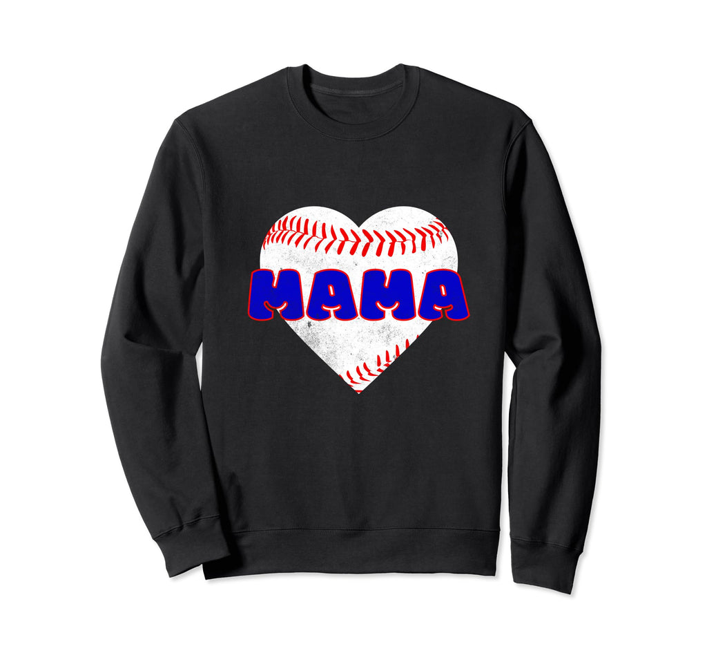Baseball Mama Heart Sweatshirt - Minimalist Print Men Women - T-Shirt, Sweatshirt, Hoodie