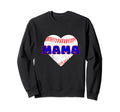 Baseball Mama Heart Sweatshirt - Minimalist Print Men Women - T-Shirt, Sweatshirt, Hoodie