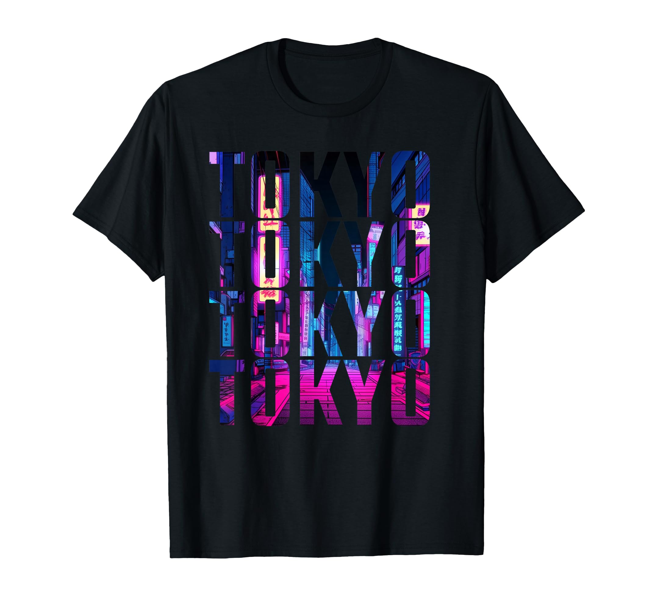 Japanese Cyberpunk Tokyo Text Vaporwave T-Shirt - Custom Art Print Unisex - T-Shirt, Sweatshirt, Hoodie