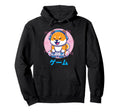 Shiba Inu Video Gaming Vaporwave Hoodie - Fun Novelty Design Unisex - T-Shirt, Sweatshirt, Hoodie