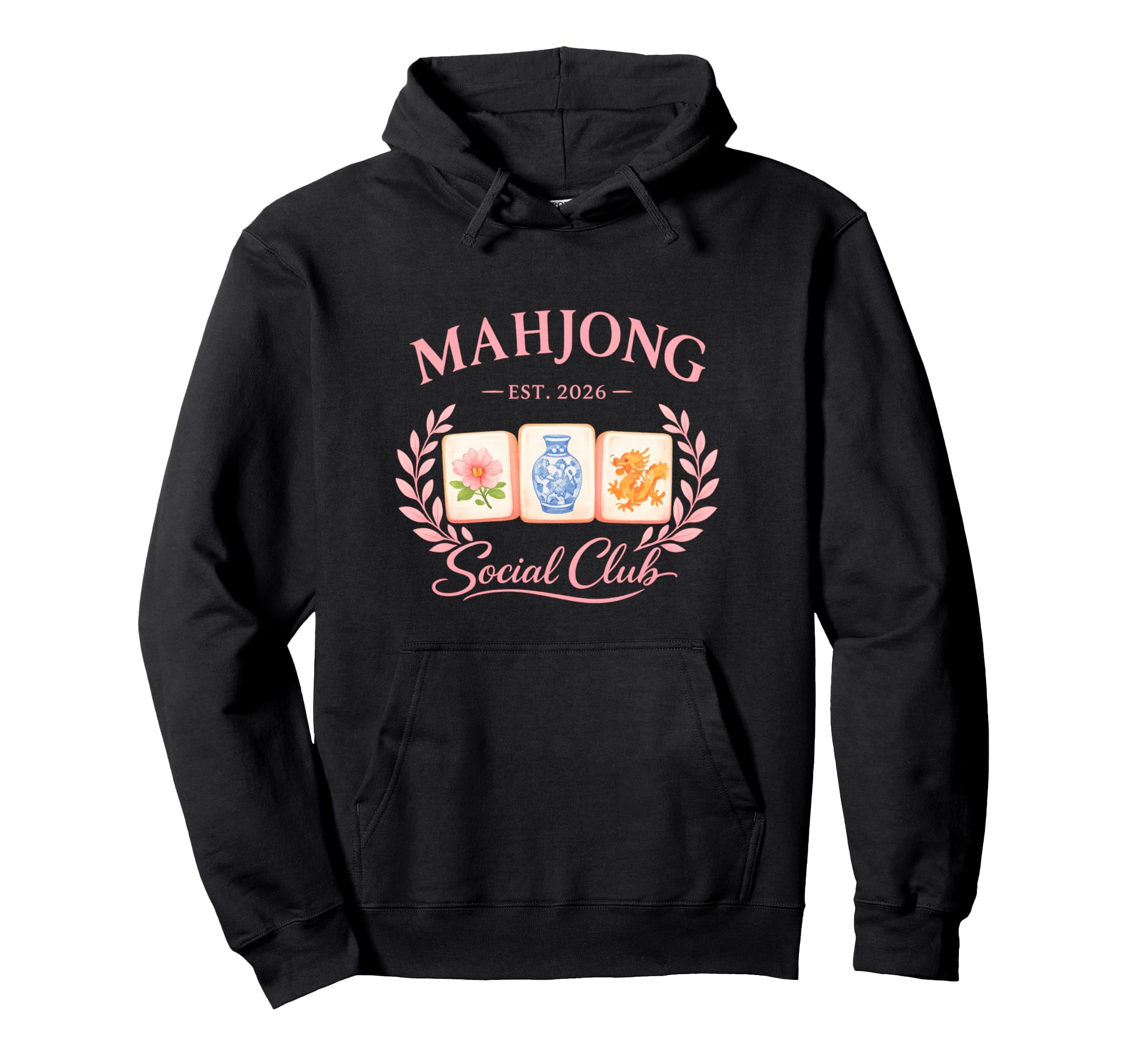 Mahjong Social Club 2026 Preppy Chinese Hoodie - Unique Graphic Unisex - T-Shirt, Sweatshirt, Hoodie