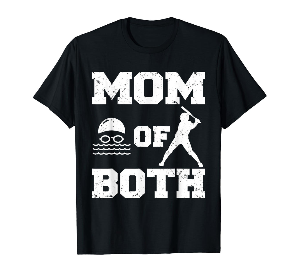 Mom Both Funny Swim Baseball Mom T-Shirt - Custom Art Print Unisex - T-Shirt, Sweatshirt, Hoodie