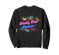 Totally Rad Teacher 80S Neon Gift Sweatshirt - Streetwear Style for Adults - T-Shirt, Sweatshirt, Hoodie