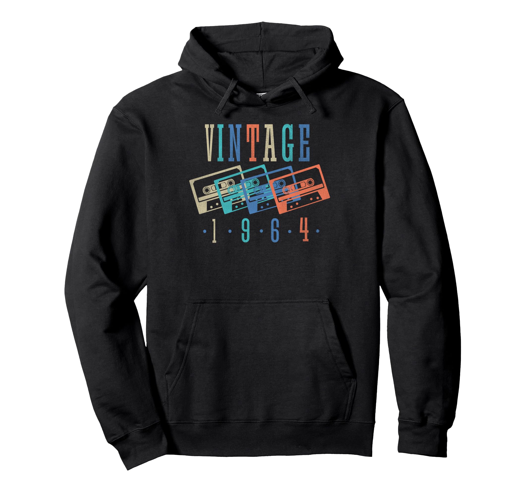 1964 Cassette Tape Birthday Hoodie - Minimalist Print Unisex - T-Shirt, Sweatshirt, Hoodie