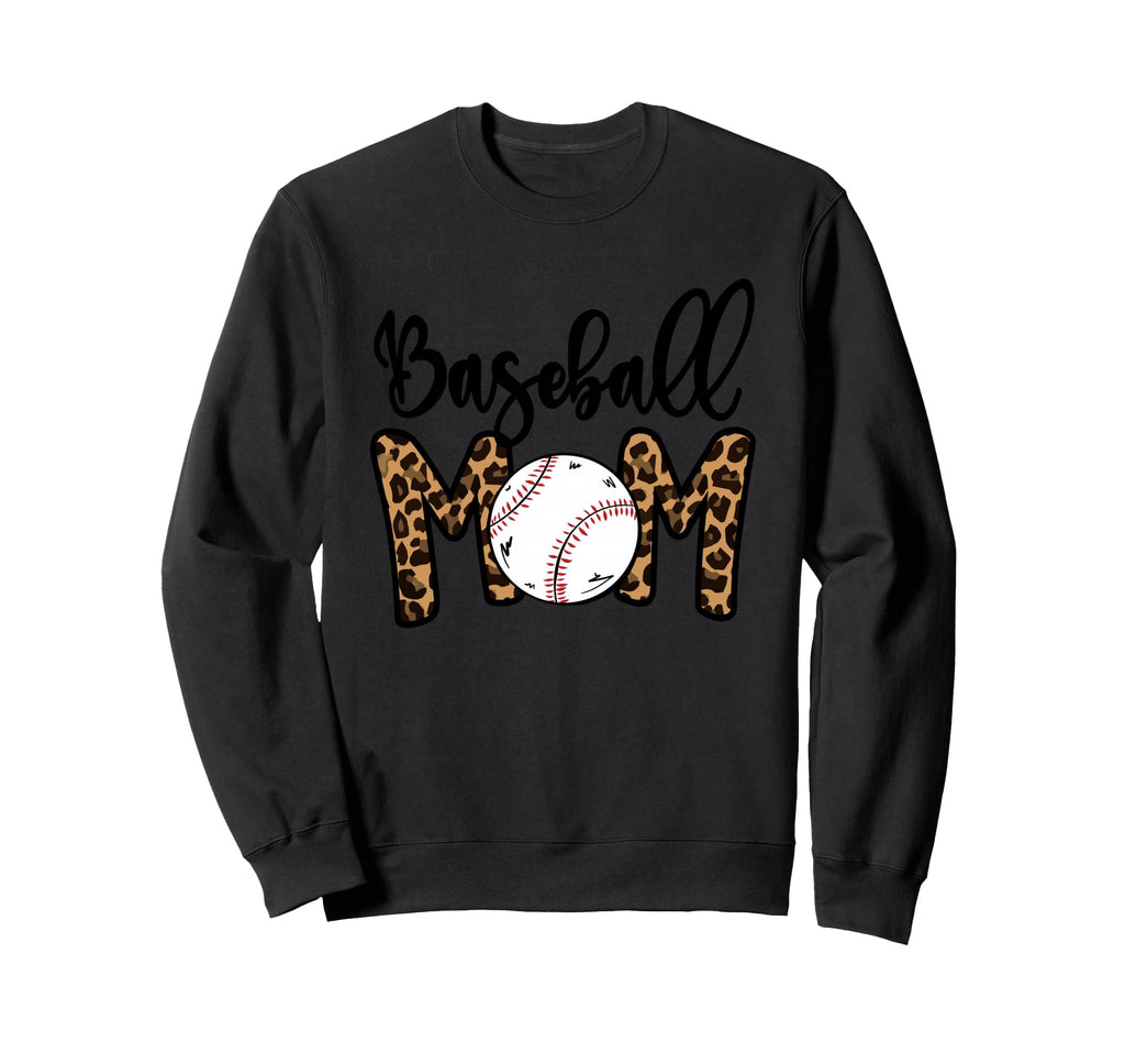 Funny Baseball Mom Leopard Softball Sweatshirt - Graphic Print Men Women - T-Shirt, Sweatshirt, Hoodie