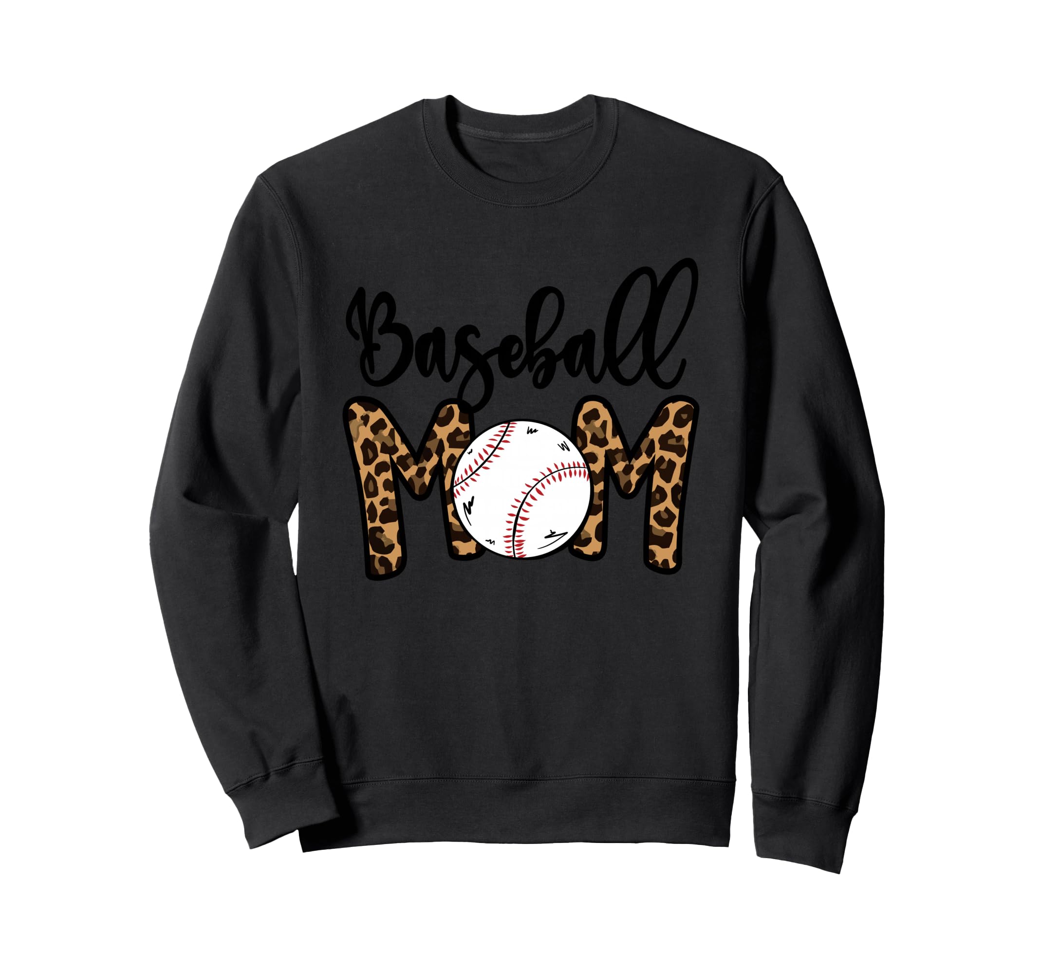 Funny Baseball Mom Leopard Softball Sweatshirt - Graphic Print Men Women - T-Shirt, Sweatshirt, Hoodie