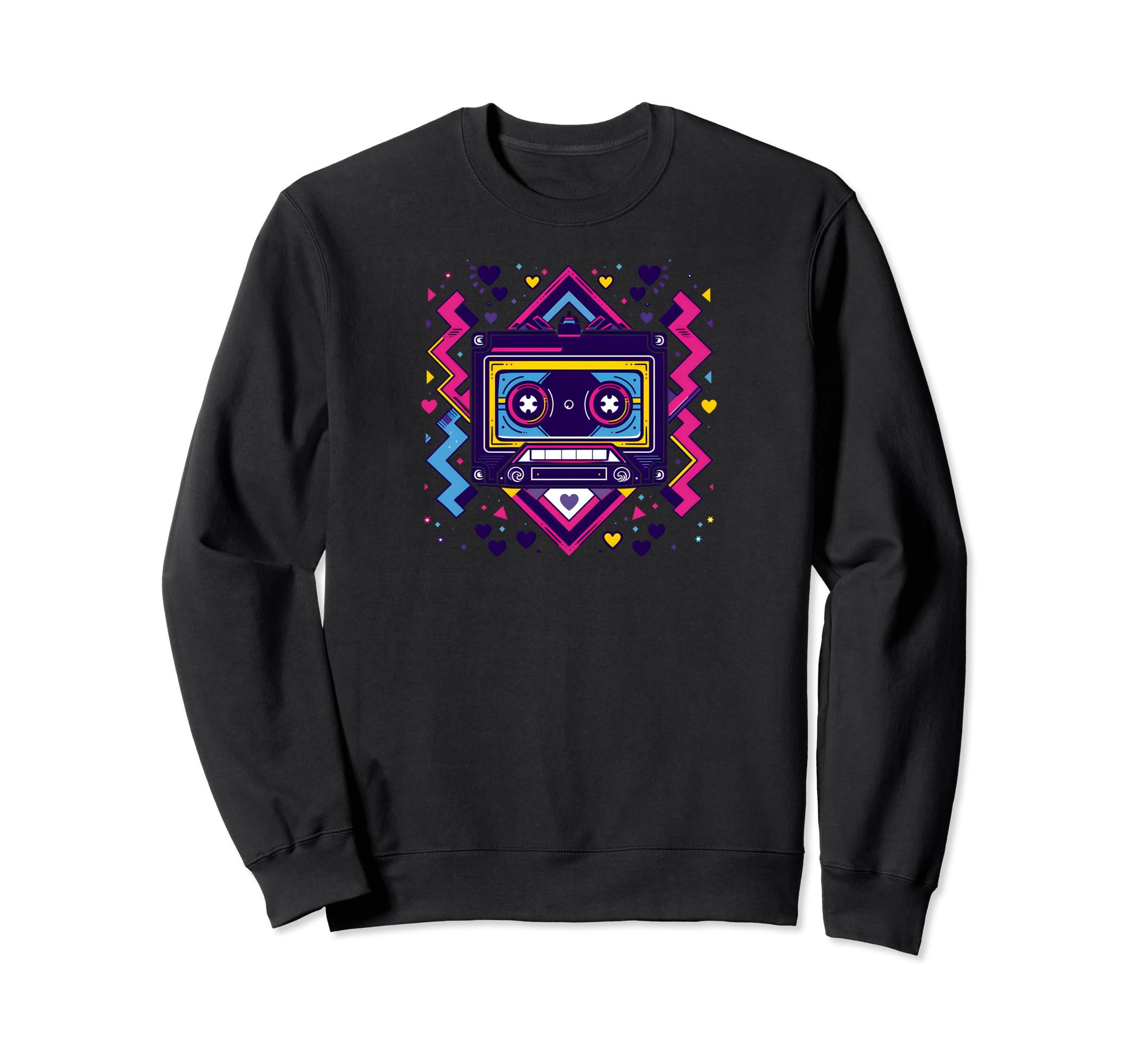 Zigzags Hearts Cassette Tape 90S R B Sweatshirt - Streetwear Style Unisex - T-Shirt, Sweatshirt, Hoodie