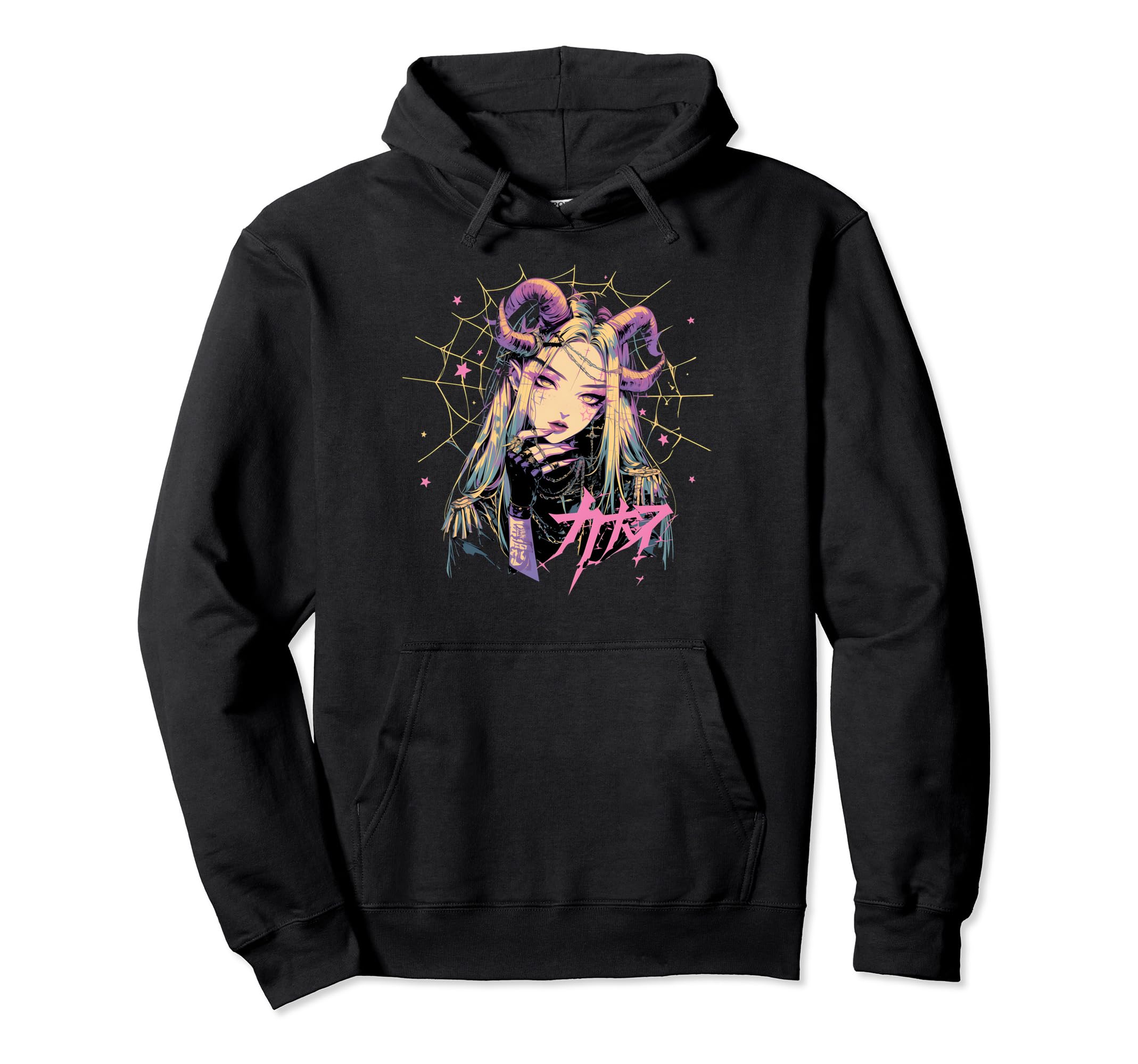 Goth Grunge Demon Anime Waifu Horror Alt Hoodie - Custom Art Print Unisex - T-Shirt, Sweatshirt, Hoodie