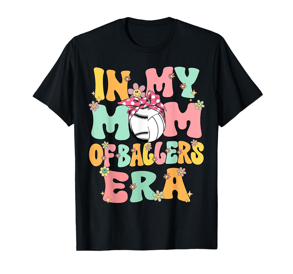 My Mom Ballers Era Groovy Volleyball T-Shirt - Graphic Print Men Women - T-Shirt, Sweatshirt, Hoodie