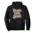 Peace Love Jesus Rainbow 60S Boho Hippie Hoodie - Graphic Print for Adults - T-Shirt, Sweatshirt, Hoodie