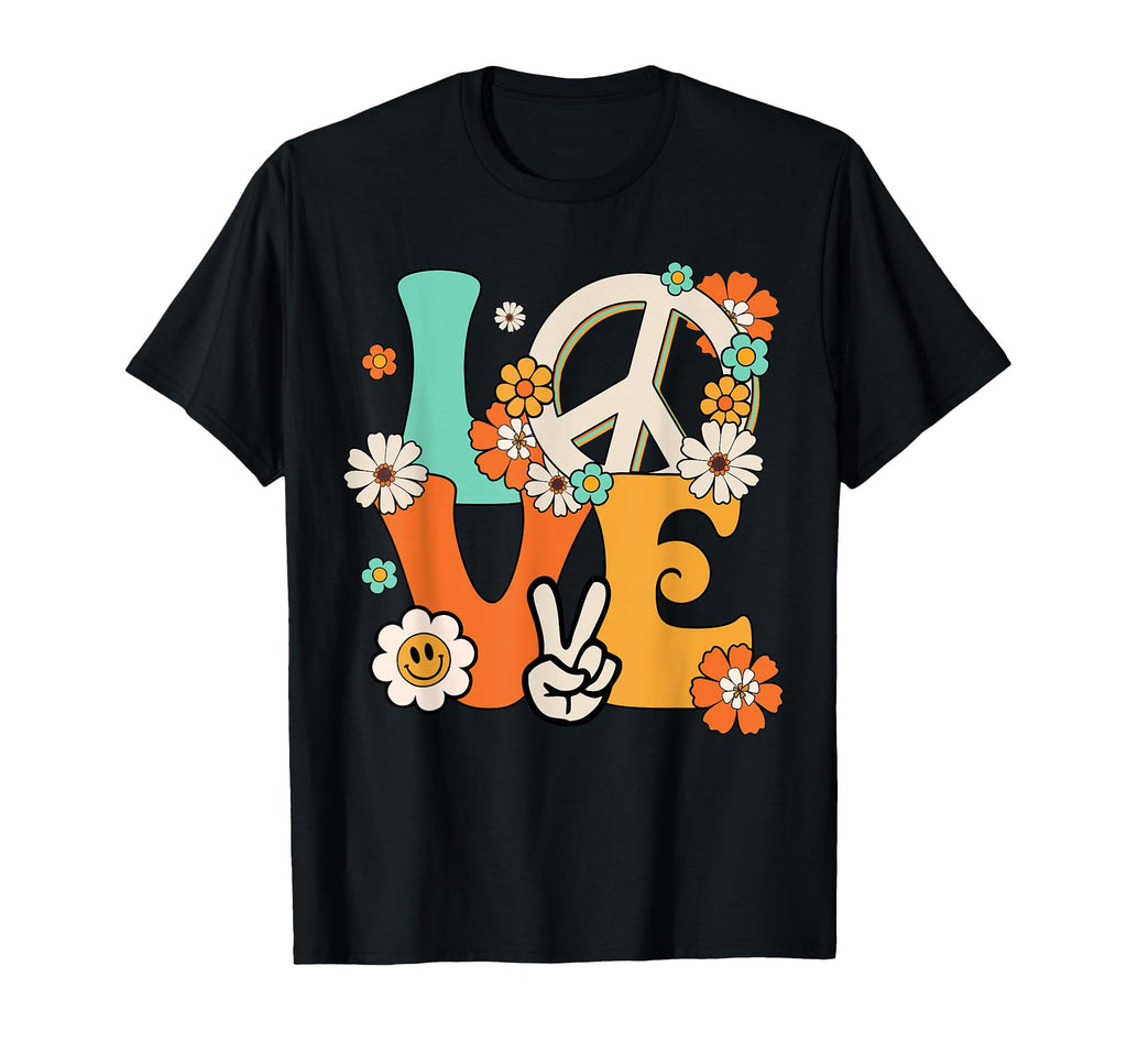 Peace Sign Love 60S 70S Hippie Costume T-Shirt - Novelty Apparel Men Women - T-Shirt, Sweatshirt, Hoodie