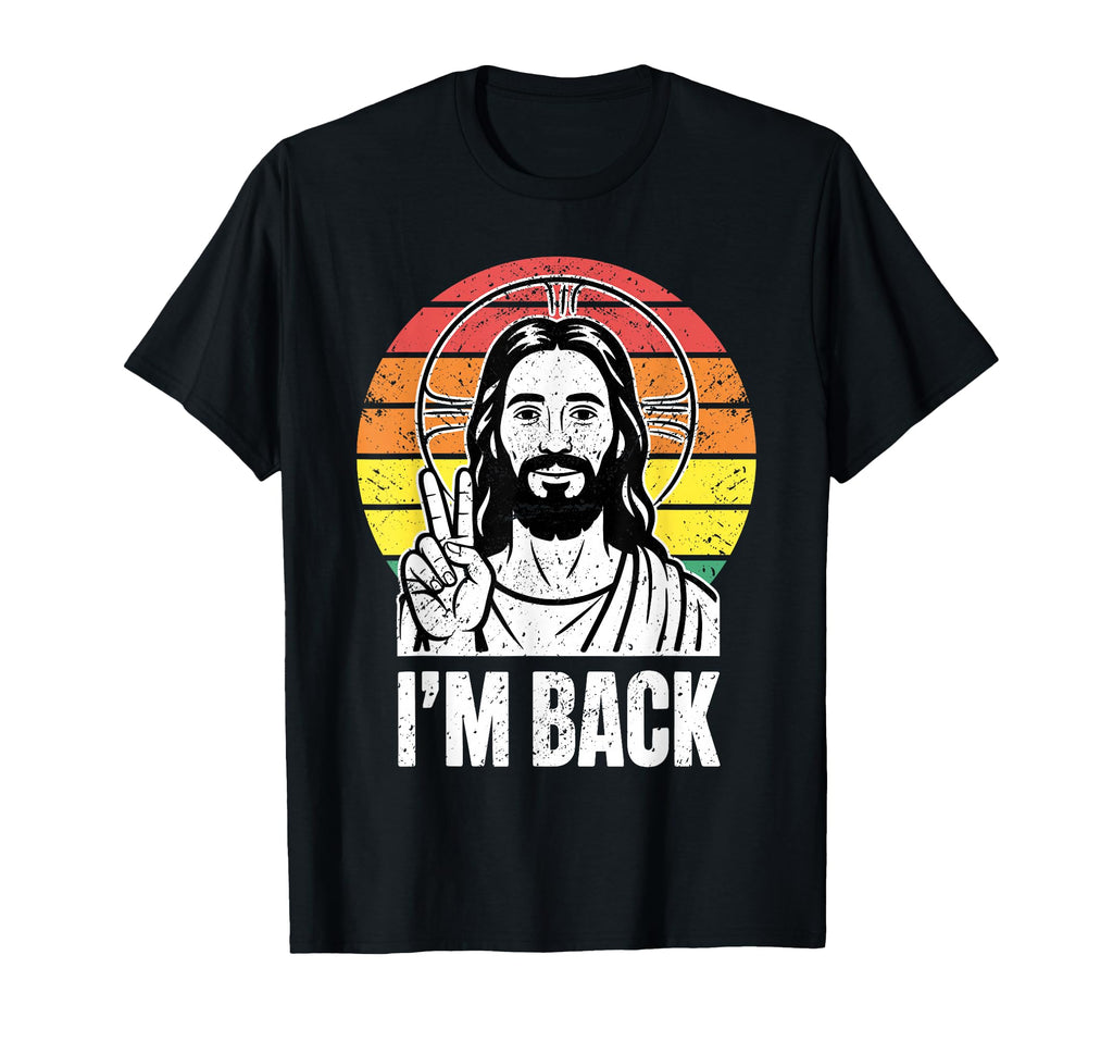 Jesus Im Back Peace Sign Sunset T-Shirt - Novelty Apparel for Adults - T-Shirt, Sweatshirt, Hoodie