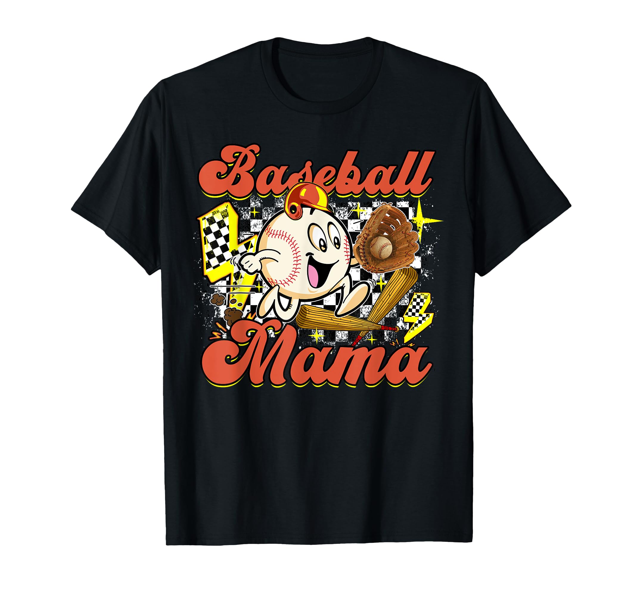 Baseball Mama Groovy Baseball T-Shirt - Fun Novelty Design Men Women - T-Shirt, Sweatshirt, Hoodie