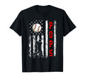 Baseball Pops Baseball Player Us Flag T-Shirt - Minimalist Print for Adults - T-Shirt, Sweatshirt, Hoodie