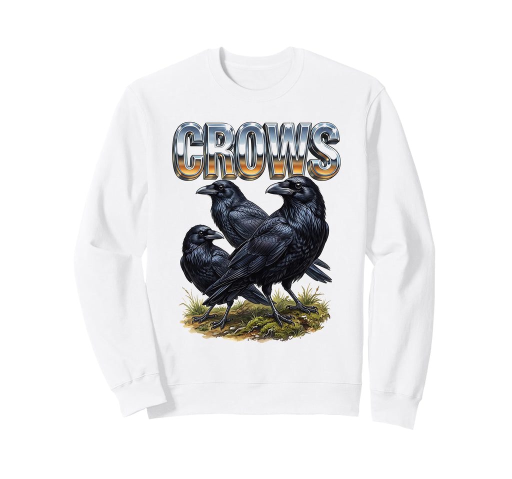 Crows 70S 90S Ravens Crow Birds Sweatshirt - Minimalist Print for Adults - T-Shirt, Sweatshirt, Hoodie
