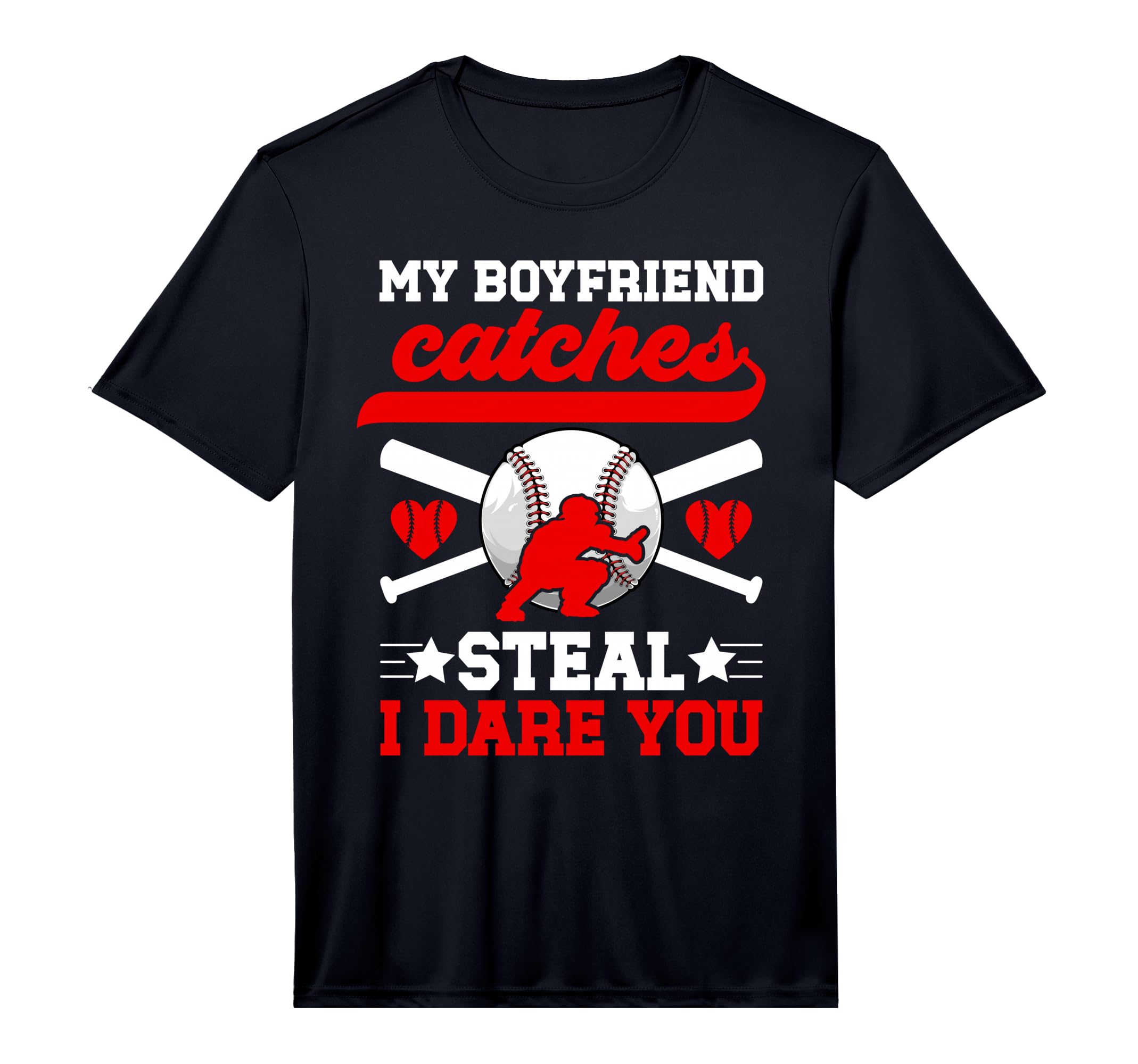 Mens Boyfriend Catches Baseball T-Shirt - Graphic Print for Adults - T-Shirt, Sweatshirt, Hoodie